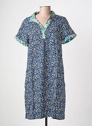 Robe courte manches courtes manches courtes bleu LILY & ME femme