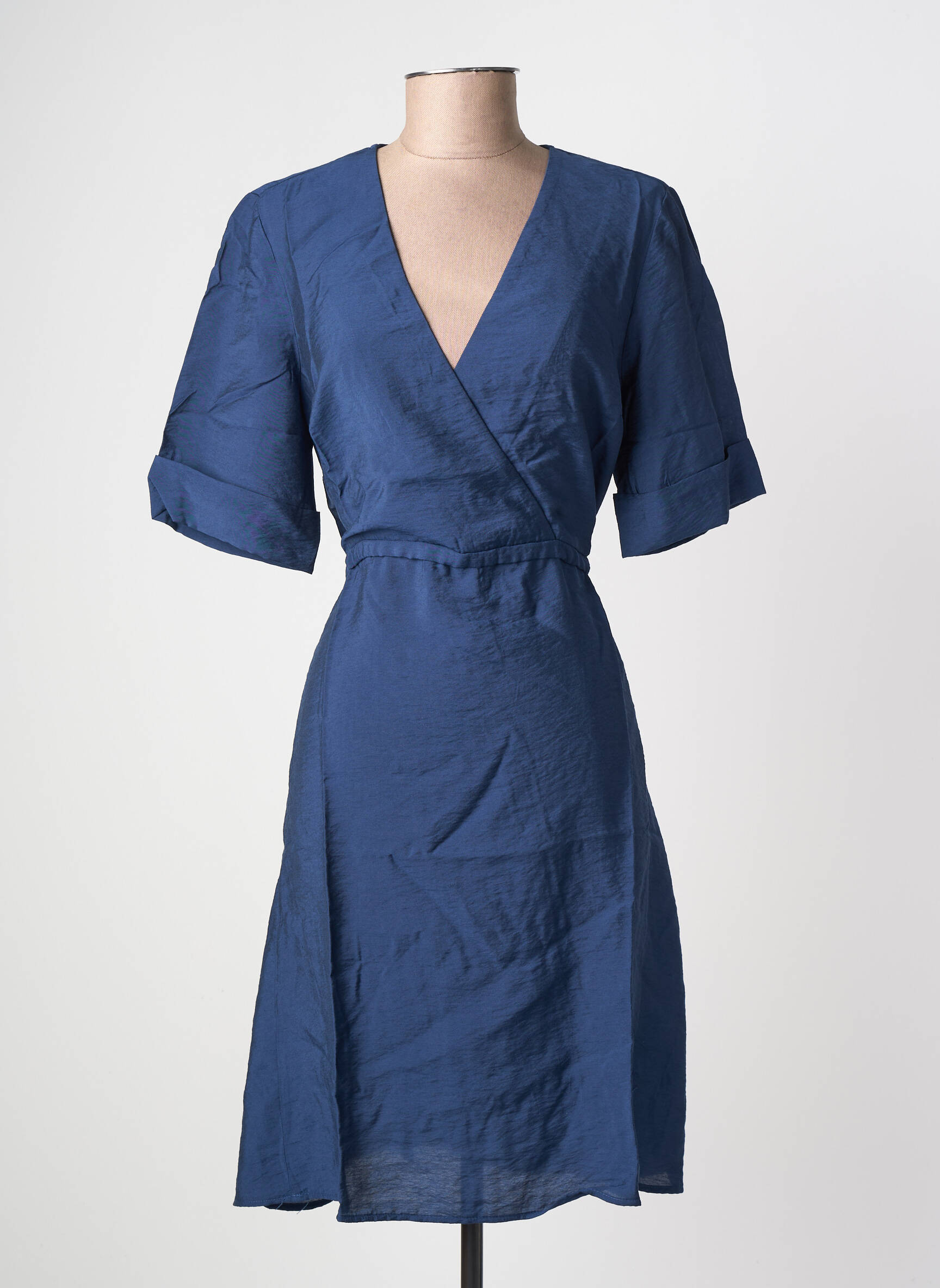 Robe courte manches courtes manches courtes bleu C'EST BEAU LA VIE femme