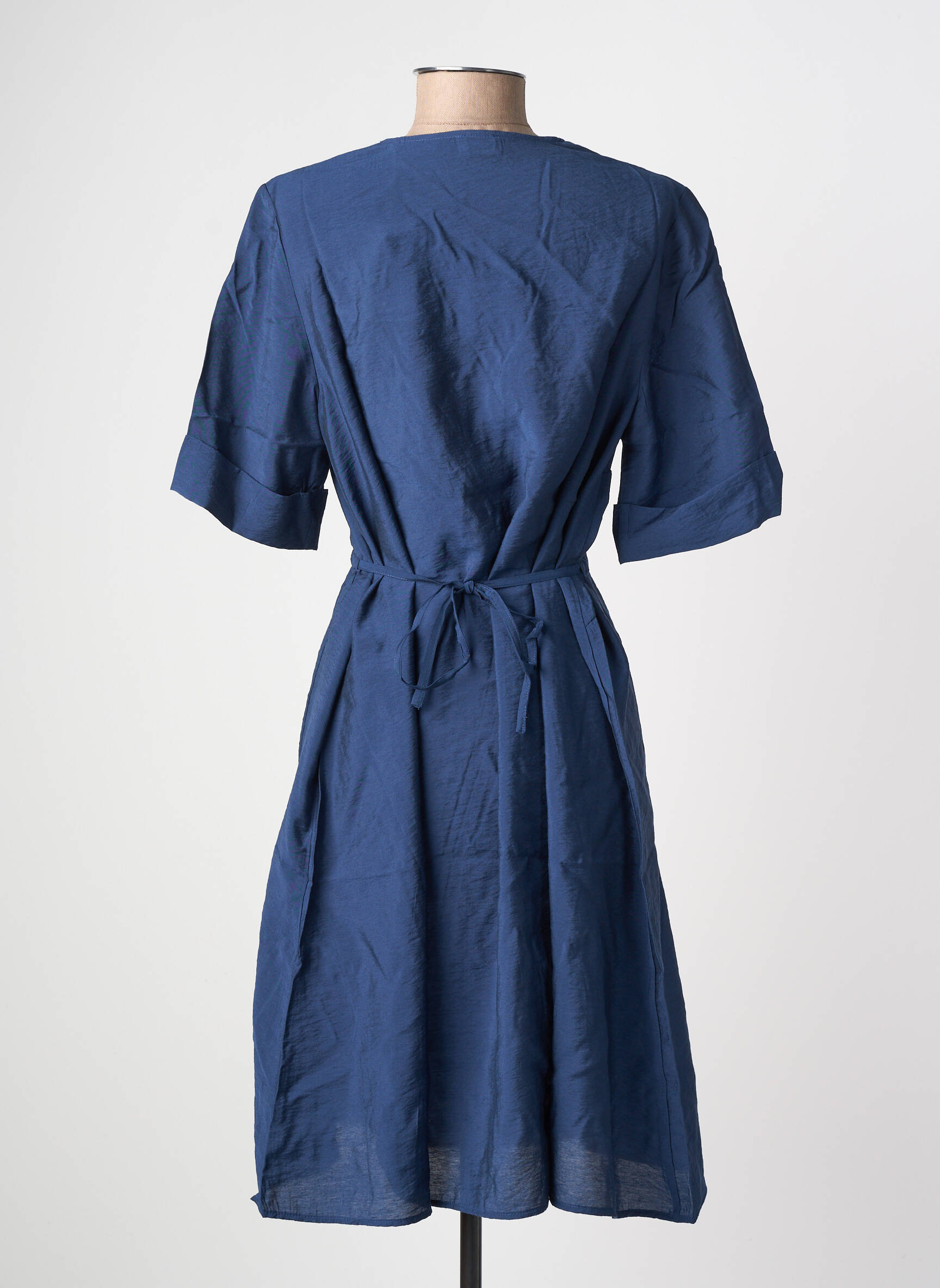 Robe courte manches courtes manches courtes bleu C'EST BEAU LA VIE femme