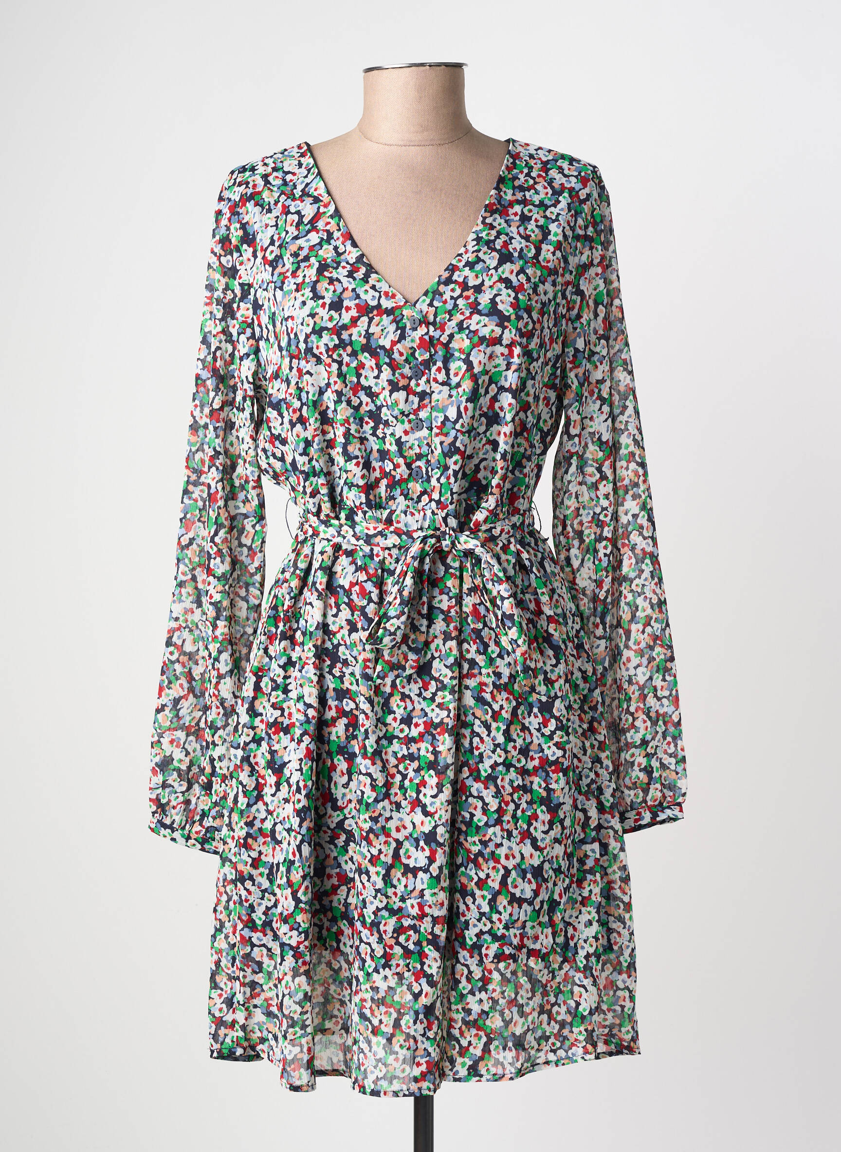 Robe courte manches longues manches longues bleu ONLY femme