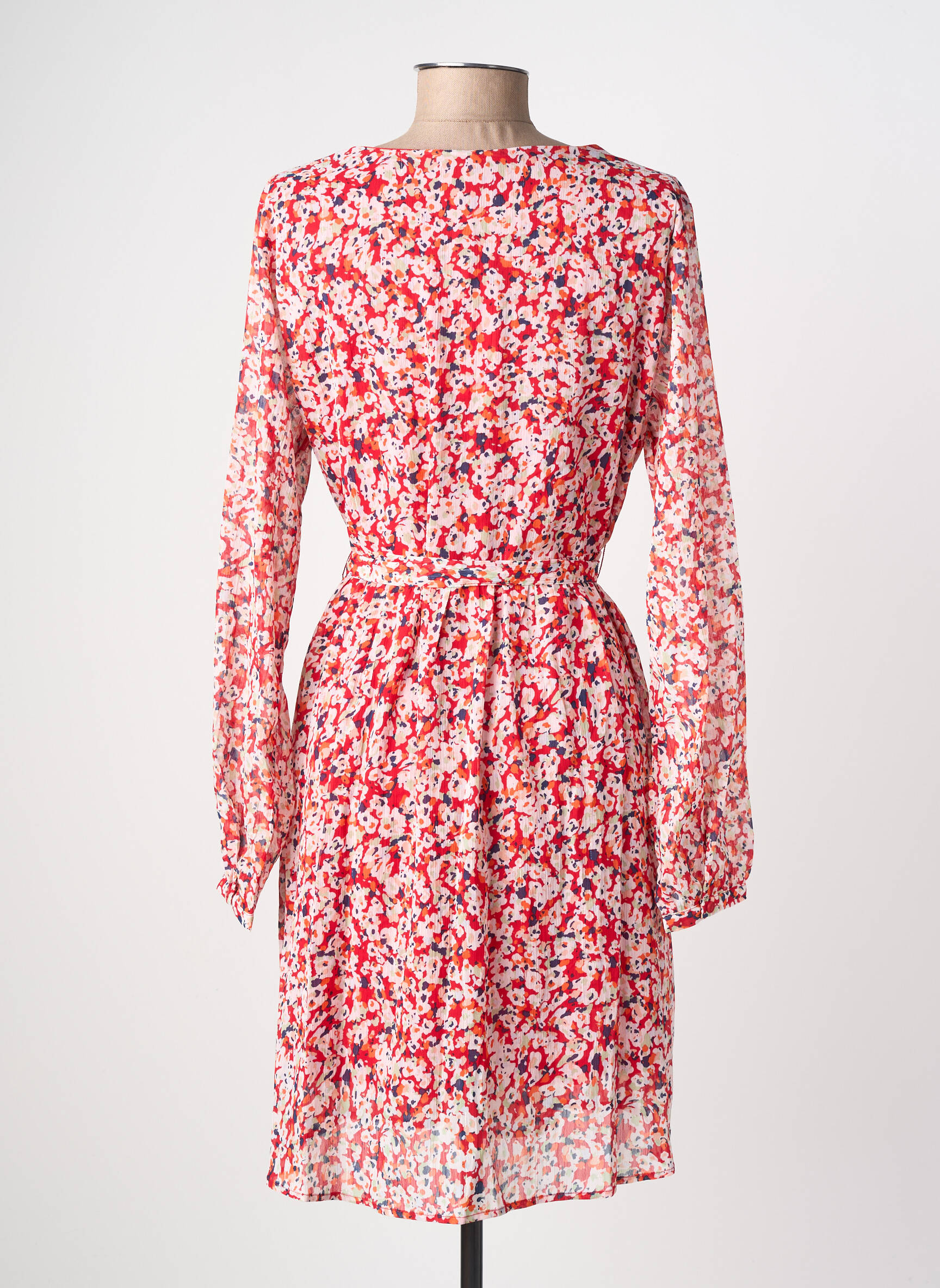 Robe courte manches longues manches longues rouge ONLY femme