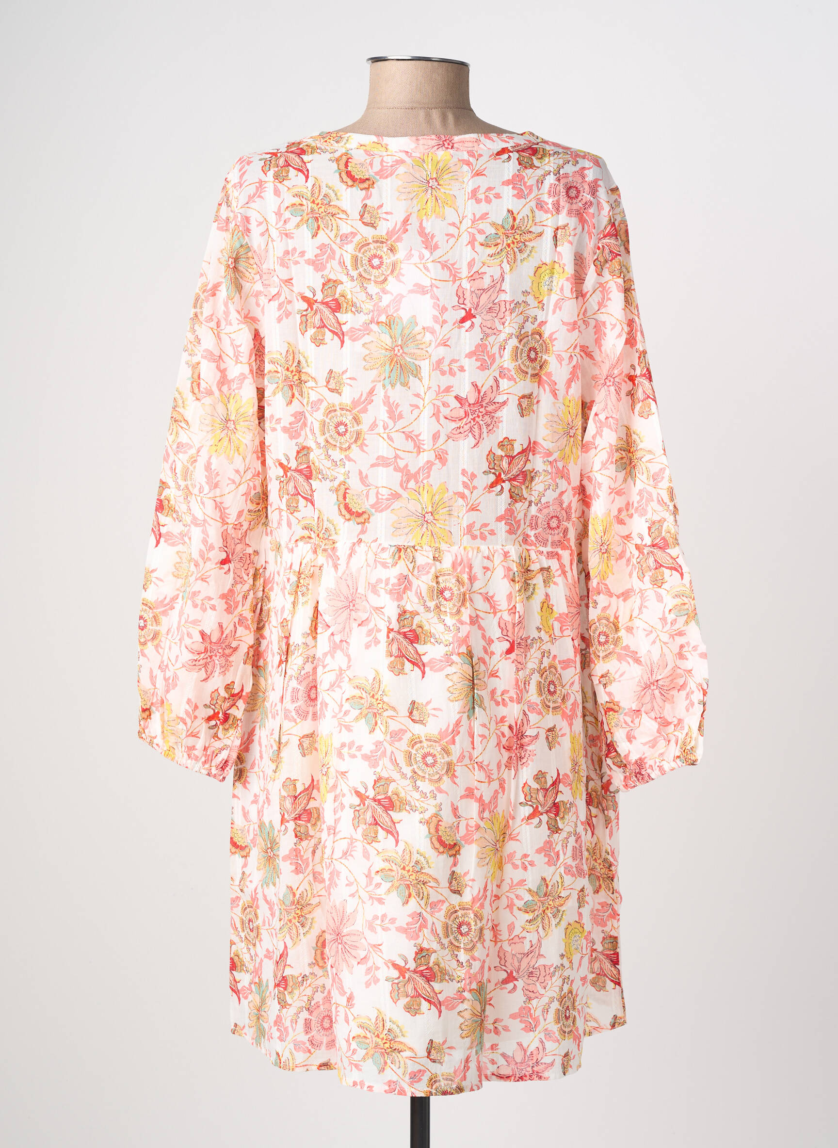 Robe courte coupe fluide manches longues rose LPB LES PETITES BOMBES  femme