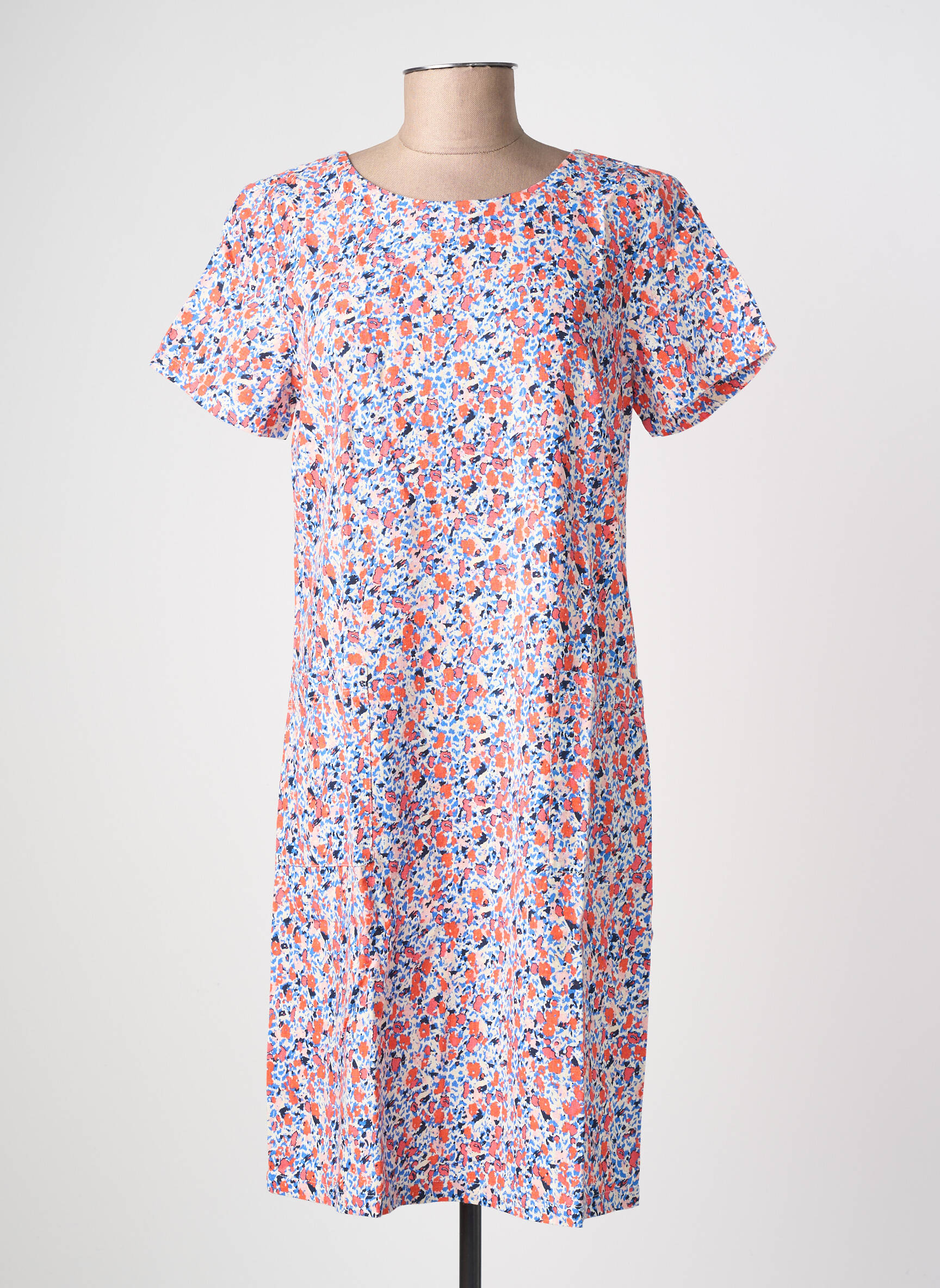 Robe courte manches courtes manches courtes orange LILY & ME femme
