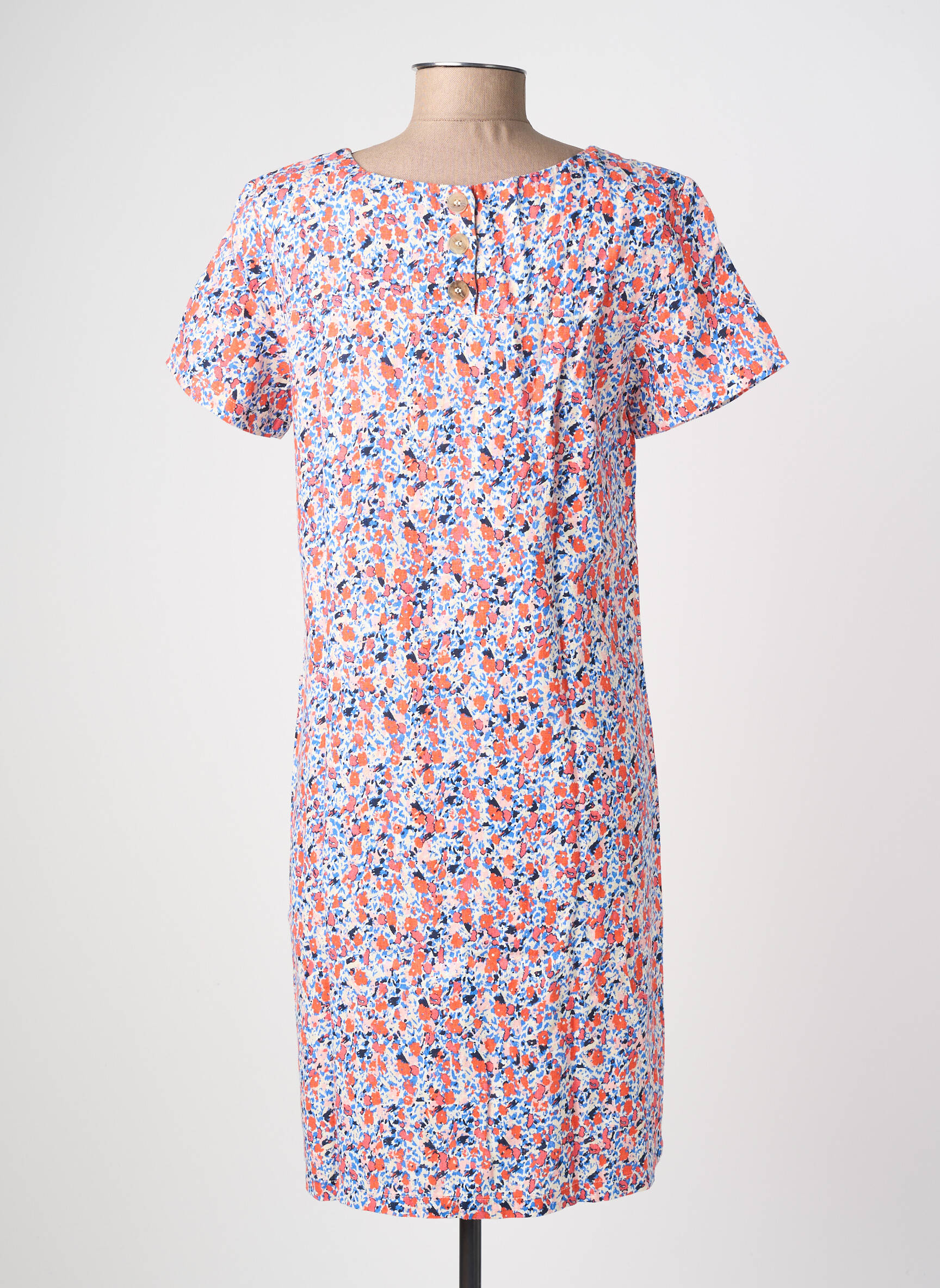Robe courte manches courtes manches courtes orange LILY & ME femme