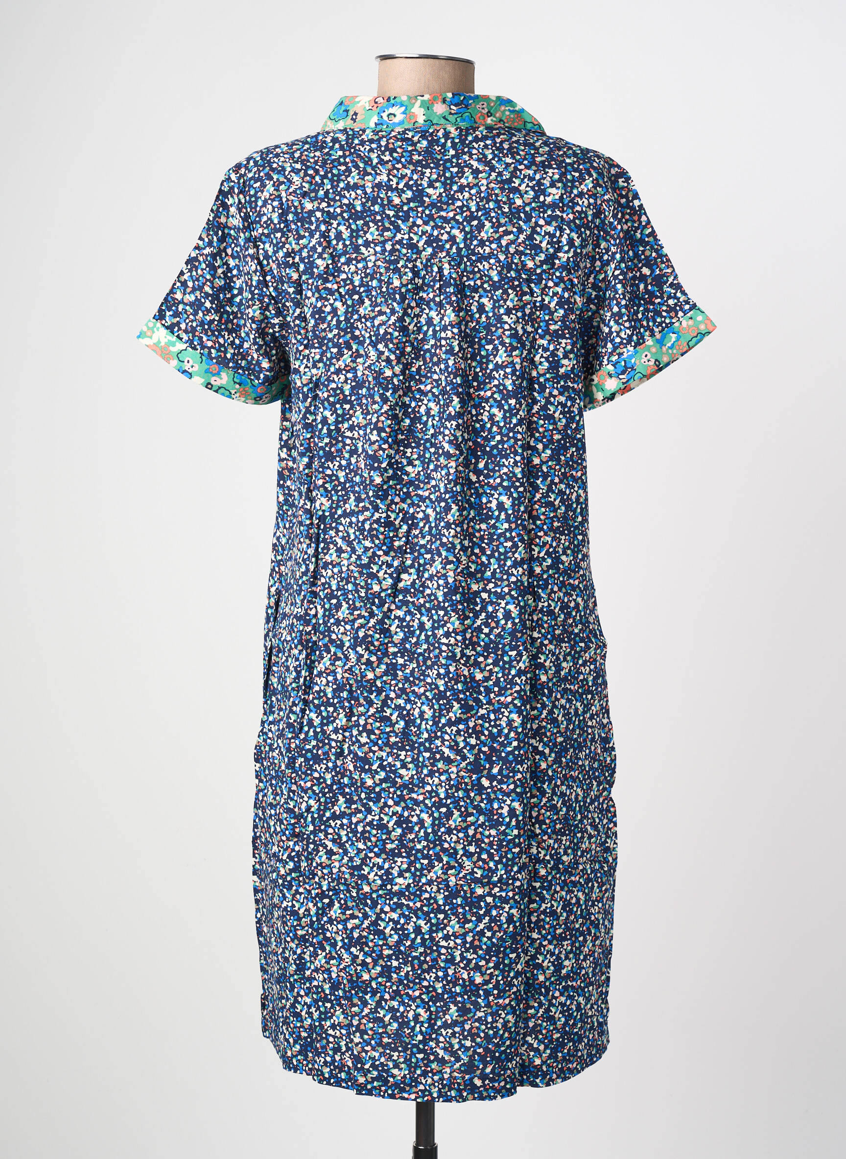 Robe courte manches courtes manches courtes bleu LILY & ME femme