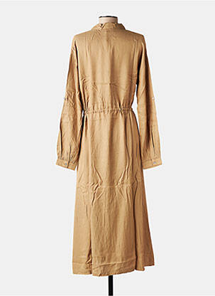 Robe longue manches longues manches longues marron KAFFE femme