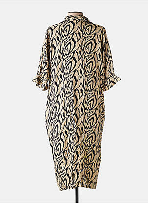 Robe mi-longue manches 3/4 manches 3/4 beige KAFFE femme