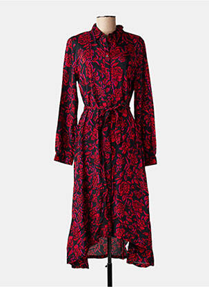 Robe longue manches longues manches longues rouge KAFFE femme