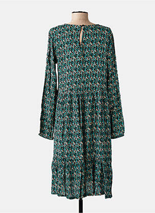 Robe mi-longue coupe fluide manches longues vert KAFFE femme