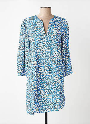 Robe courte manches longues manches longues bleu KAFFE femme