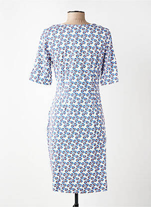 Robe mi-longue imprimé fantaisie manches courtes bleu ZILCH femme