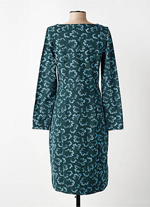 Robe mi-longue imprimé fantaisie manches longues vert ZILCH femme