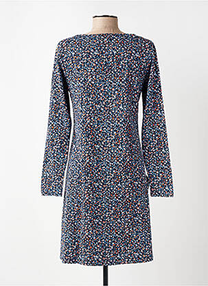 Robe mi-longue imprimé fantaisie manches longues bleu LILY & ME femme