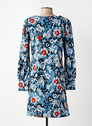 Robe courte manches longues manches longues bleu LILY & ME femme