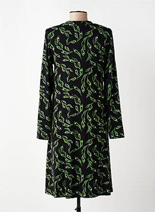 Robe mi-longue imprimé fantaisie manches longues noir ZILCH femme