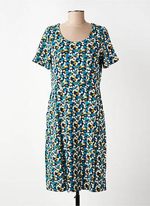 Robe mi-longue manches courtes manches courtes bleu ZILCH femme