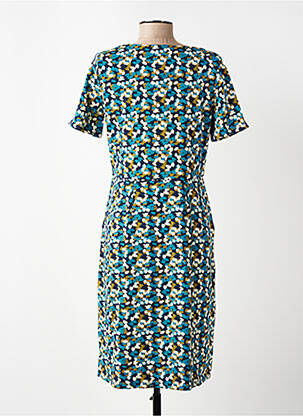 Robe mi-longue manches courtes manches courtes bleu ZILCH femme