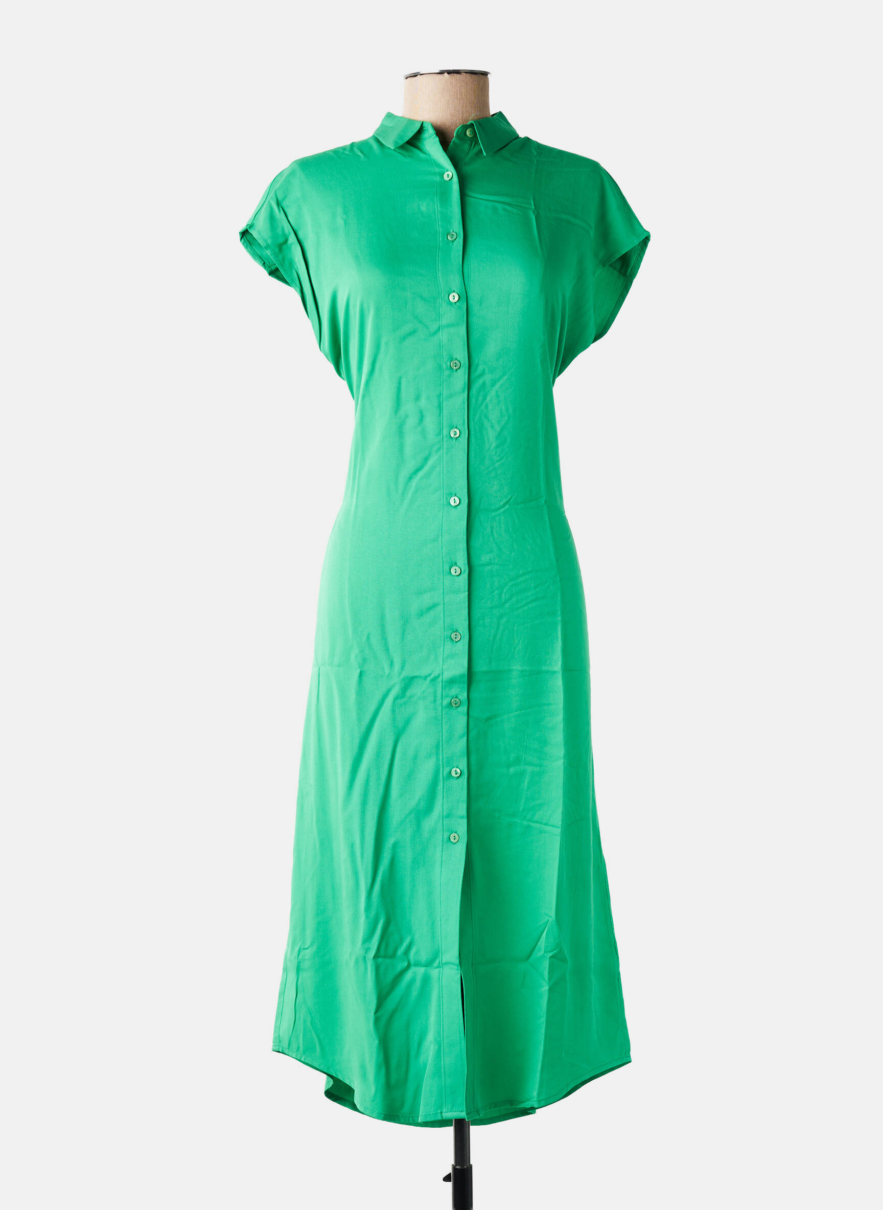 Robe mi-longue manches courtes manches courtes vert LPB LES PETITES BOMBES  femme