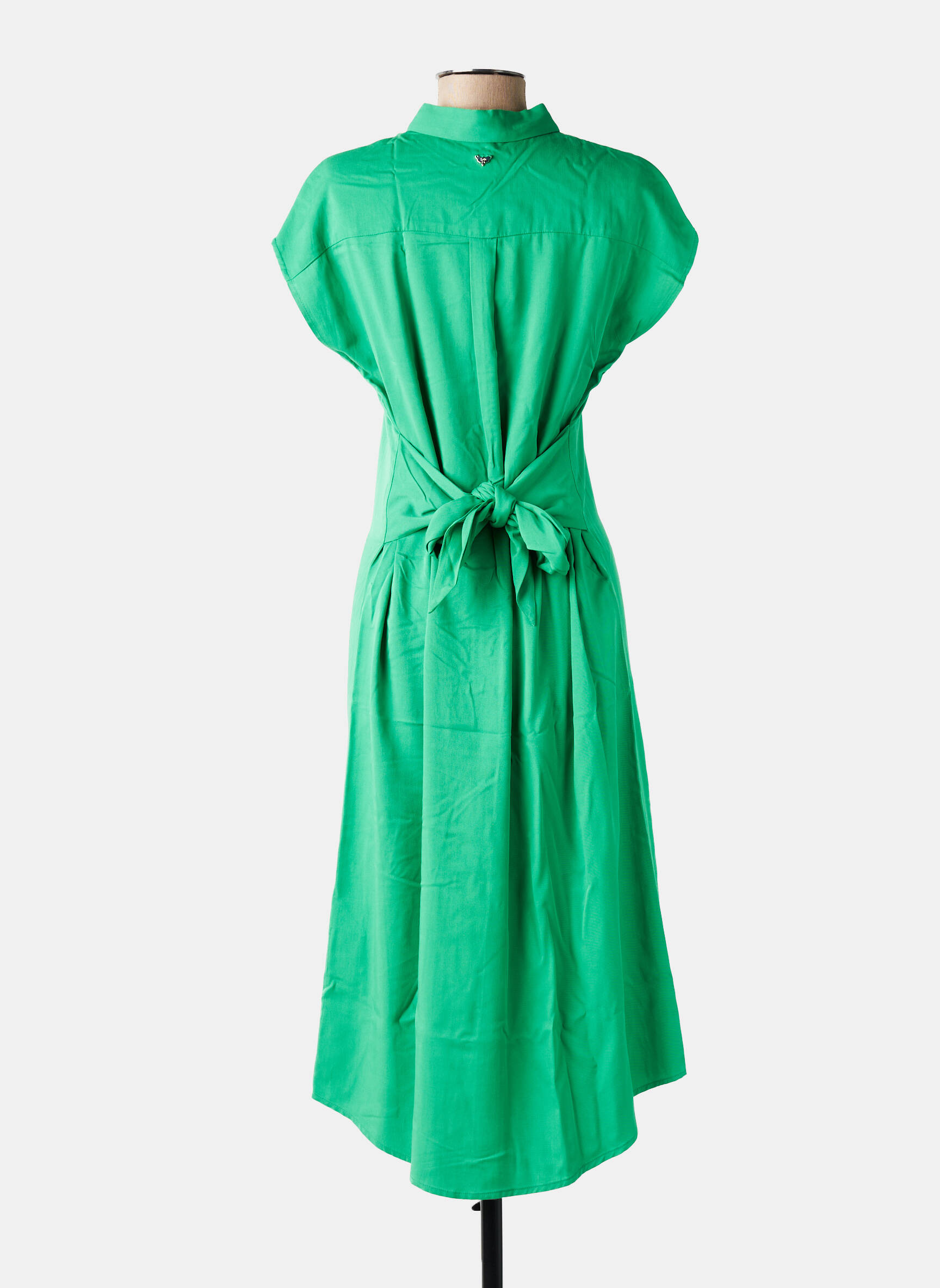 Robe mi-longue manches courtes manches courtes vert LPB LES PETITES BOMBES  femme