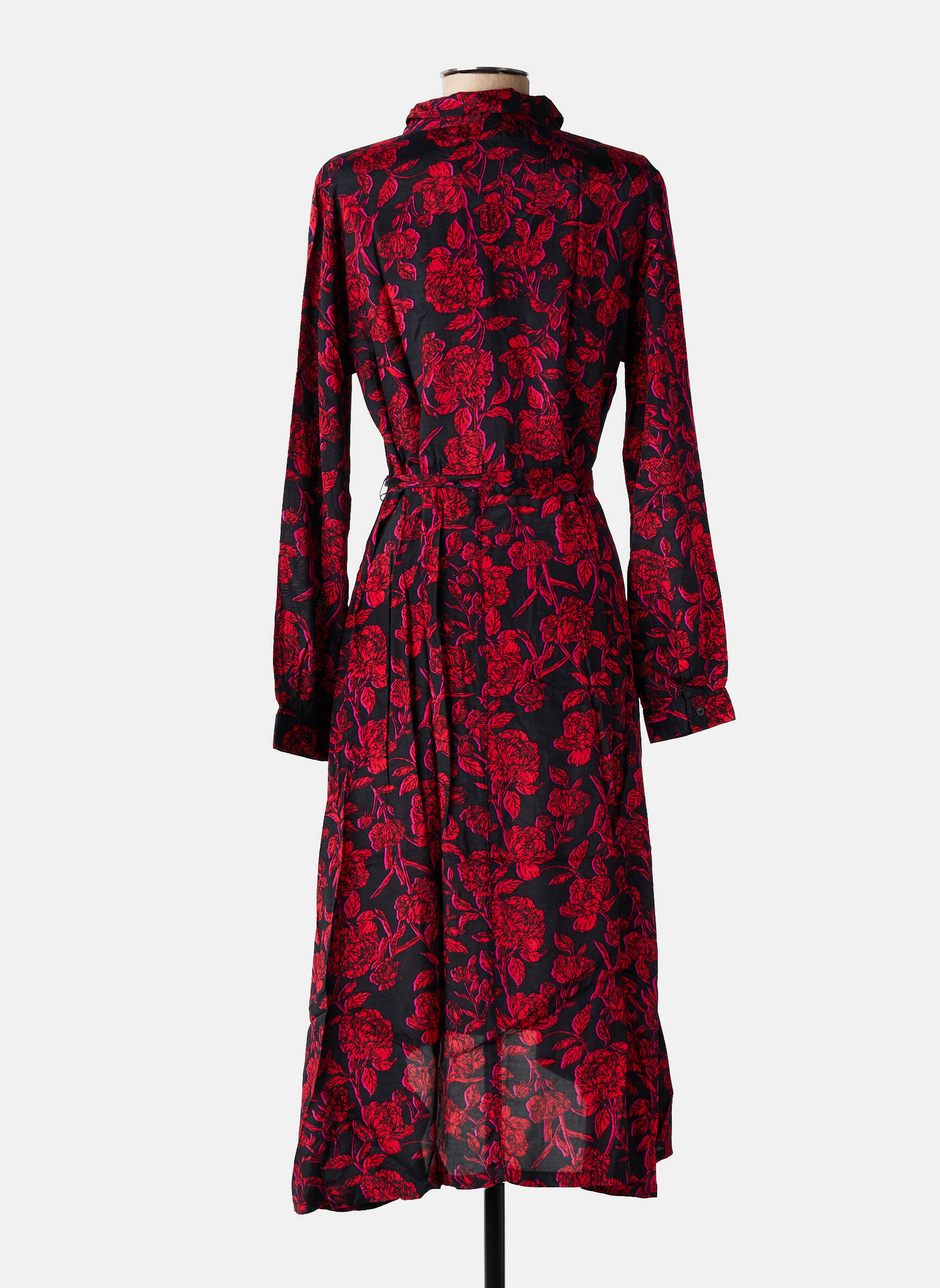 Robe longue manches longues manches longues rouge KAFFE femme