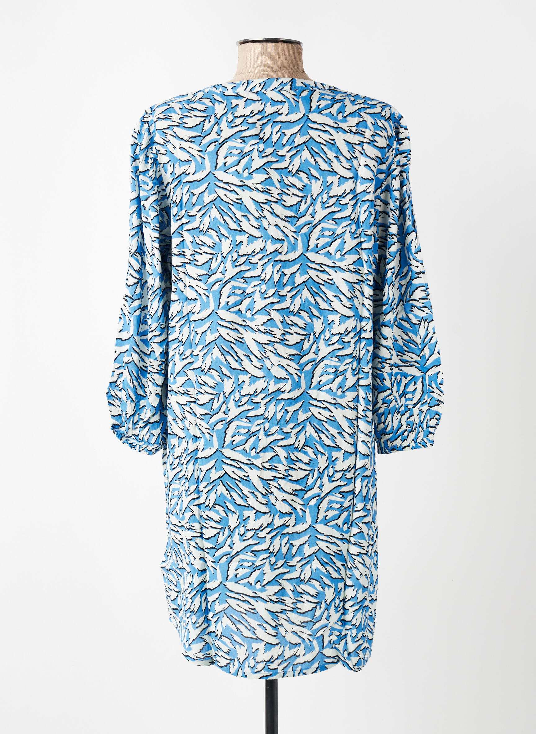 Robe courte manches longues manches longues bleu KAFFE femme
