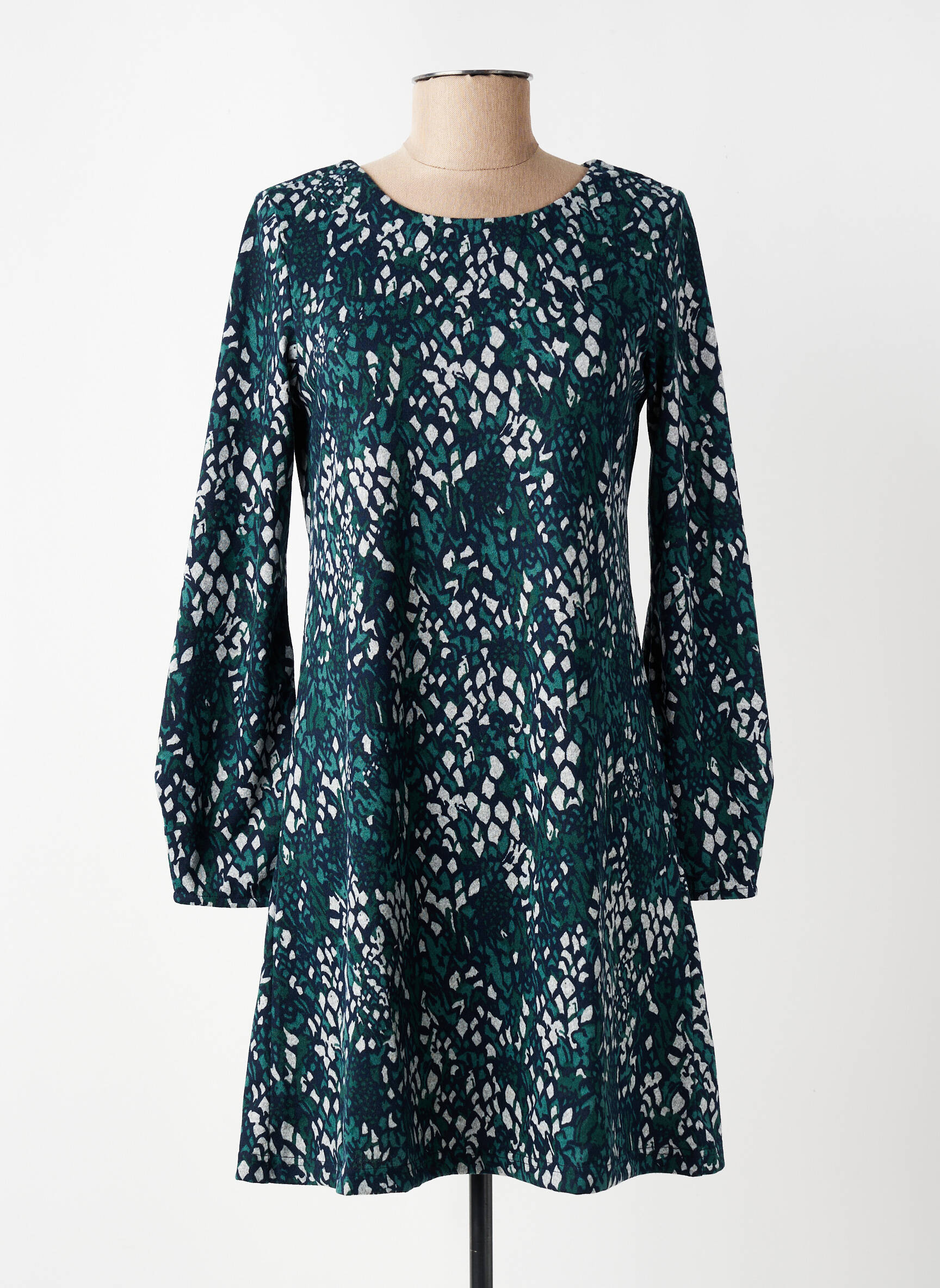 Robe courte manches longues manches longues bleu LILY & ME femme
