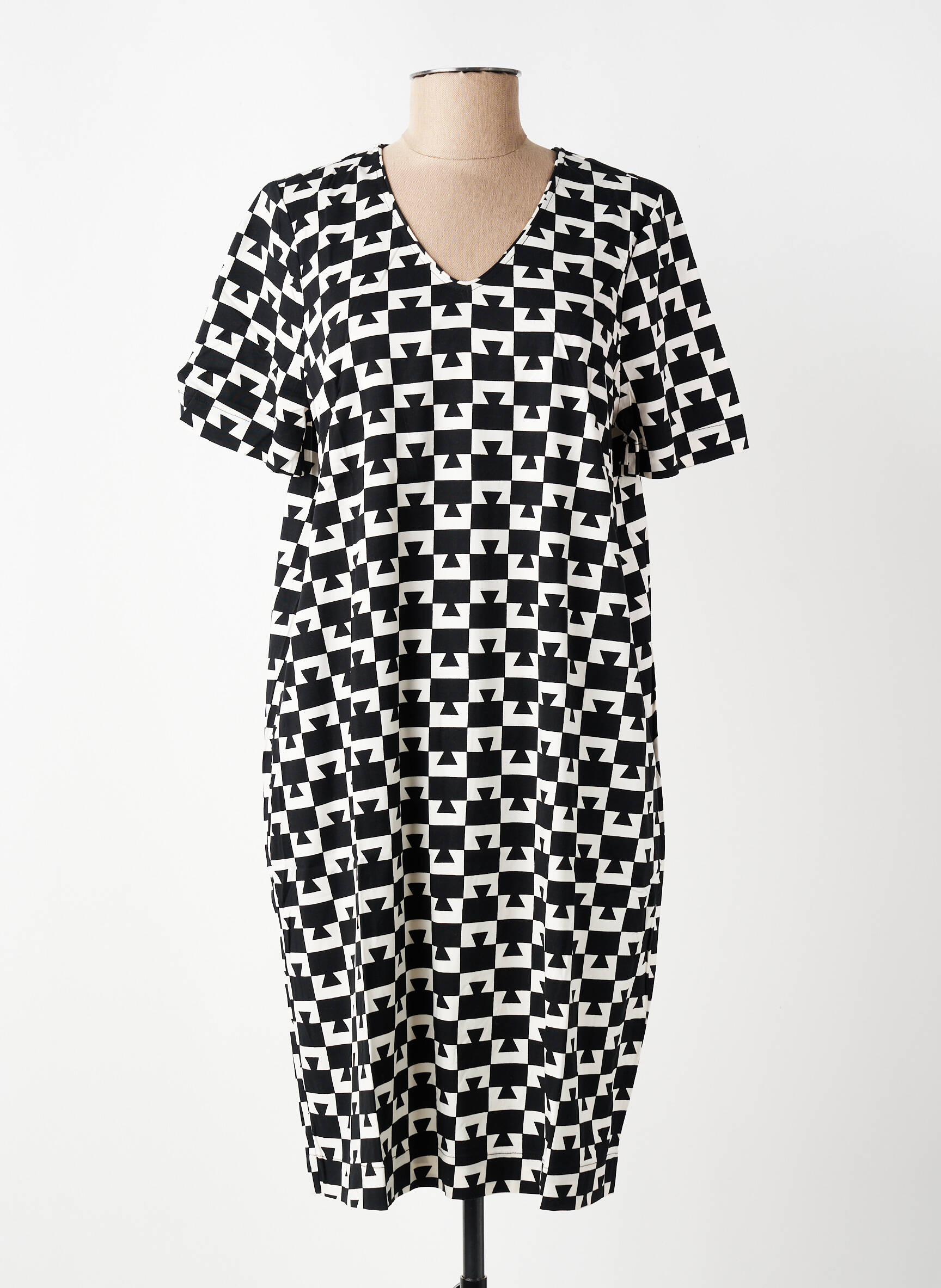 Robe courte manches courtes manches courtes noir ZILCH femme