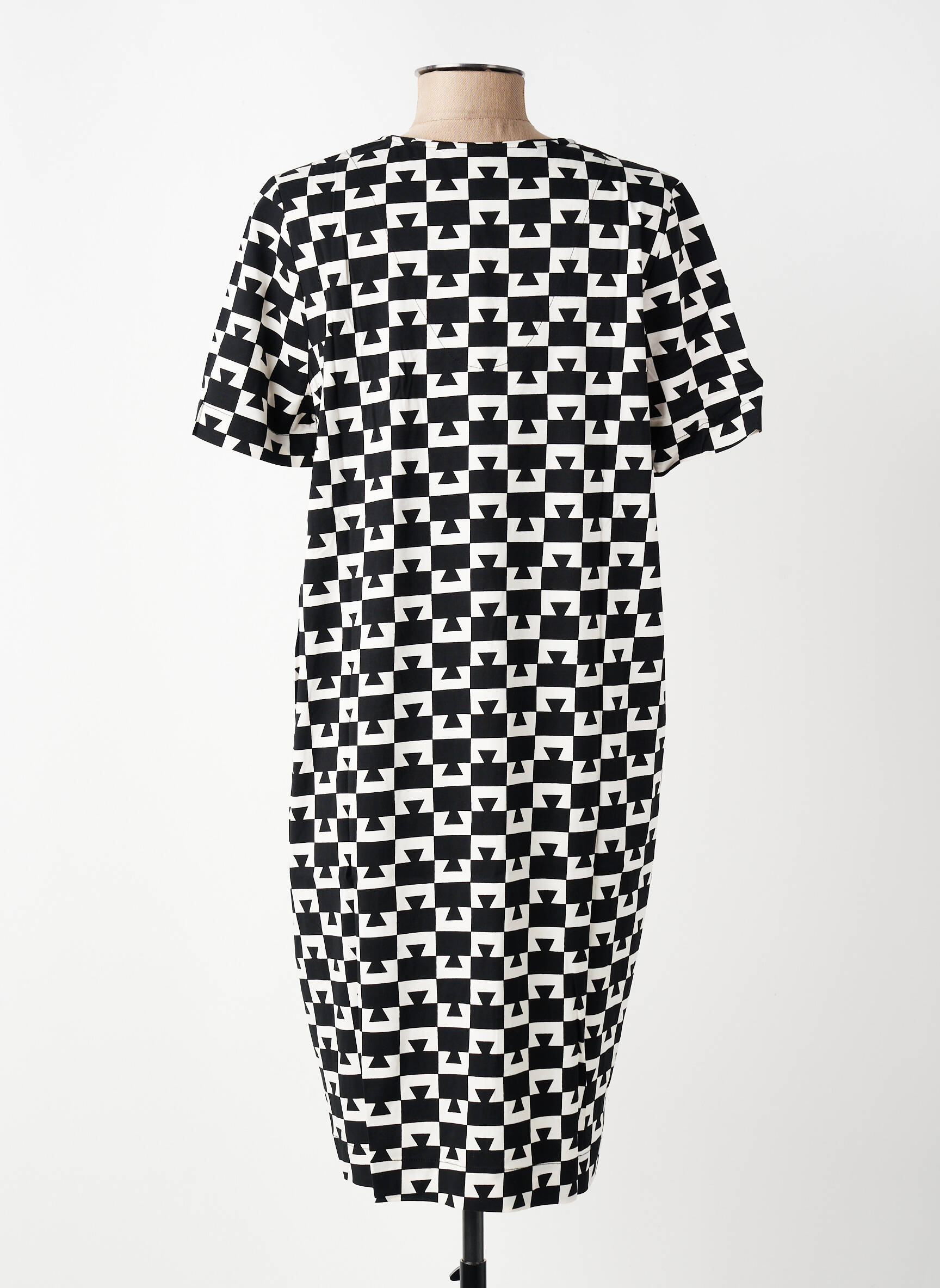 Robe courte manches courtes manches courtes noir ZILCH femme