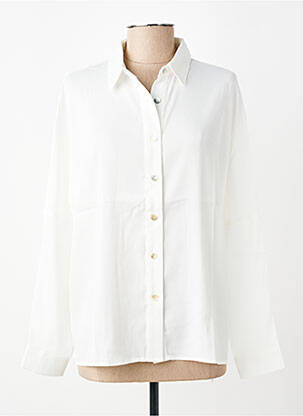 Chemisier tissage crêpe manches longues blanc MOLLY BRACKEN femme