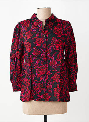 Chemisier imprimé fleurs manches longues rouge KAFFE femme