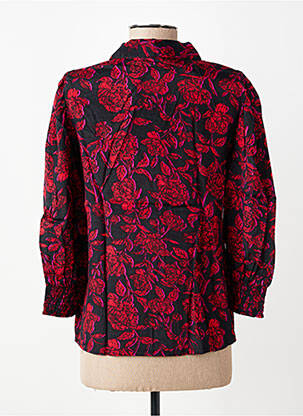 Chemisier imprimé fleurs manches longues rouge KAFFE femme