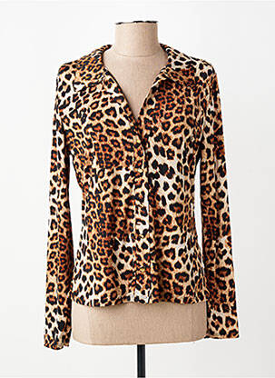 Chemisier coupe cintrée manches longues marron MORGAN femme