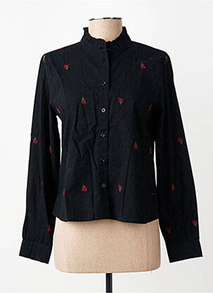 Chemisier imprimé fleurs manches longues noir ONLY femme
