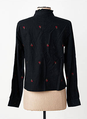 Chemisier imprimé fleurs manches longues noir ONLY femme