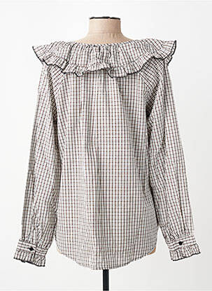 Blouse poignets boutonnés avec fente manches longues marron CERISE BLUE femme