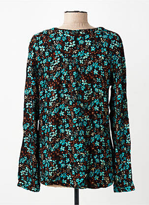 Top tissage crêpe manches longues bleu KAFFE femme