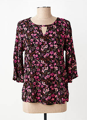Top tissage crêpe manches 3/4 rose KAFFE femme