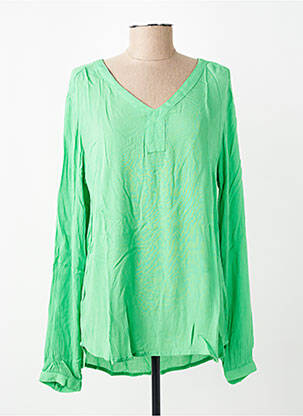 Top tissage crêpe manches longues vert KAFFE femme