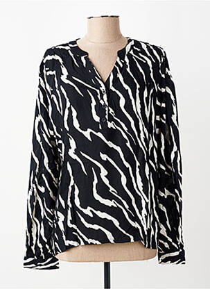 Top coupe fluide manches longues noir KAFFE femme