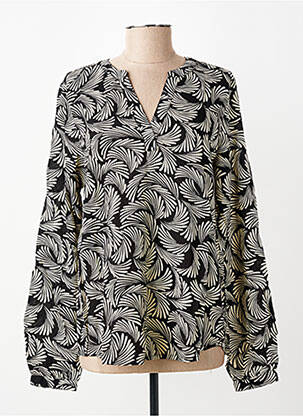 Top imprimé fantaisie manches longues noir KAFFE femme