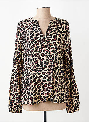 Top coupe fluide manches longues marron KAFFE femme