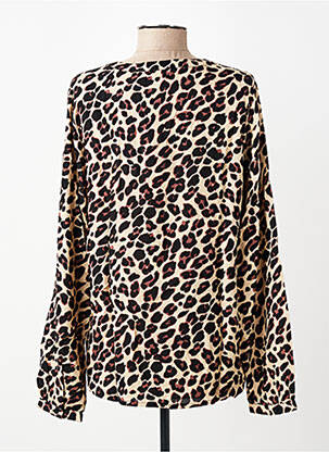 Top coupe fluide manches longues marron KAFFE femme
