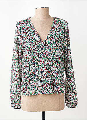 Blouse légère et transparente manches longues bleu ONLY femme