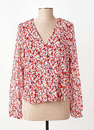 Blouse légère et transparente manches longues rouge ONLY femme