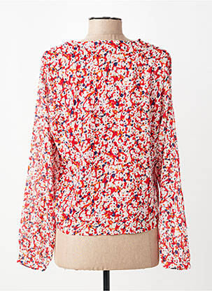 Blouse légère et transparente manches longues rouge ONLY femme
