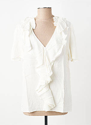 Top manches courtes manches courtes blanc KAFFE femme