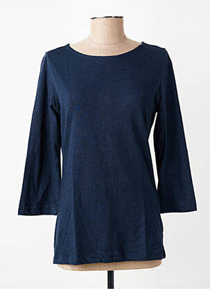 Top col rond manches 3/4 bleu LILY & ME femme