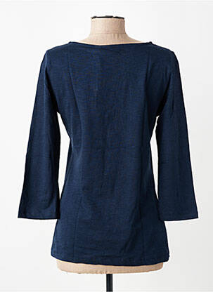 Top col rond manches 3/4 bleu LILY & ME femme