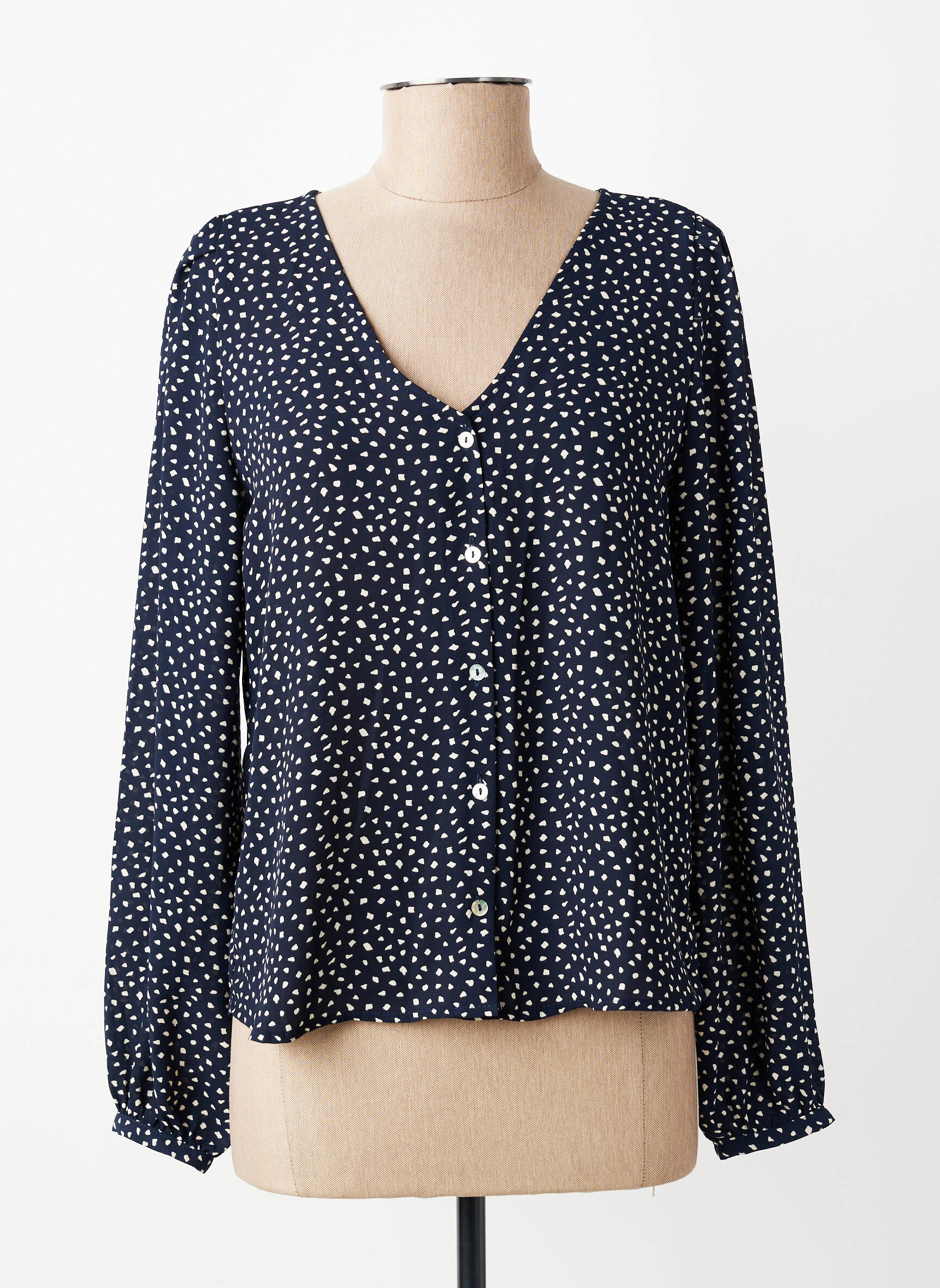 Blouse imprimé fantaisie manches longues bleu ONLY femme