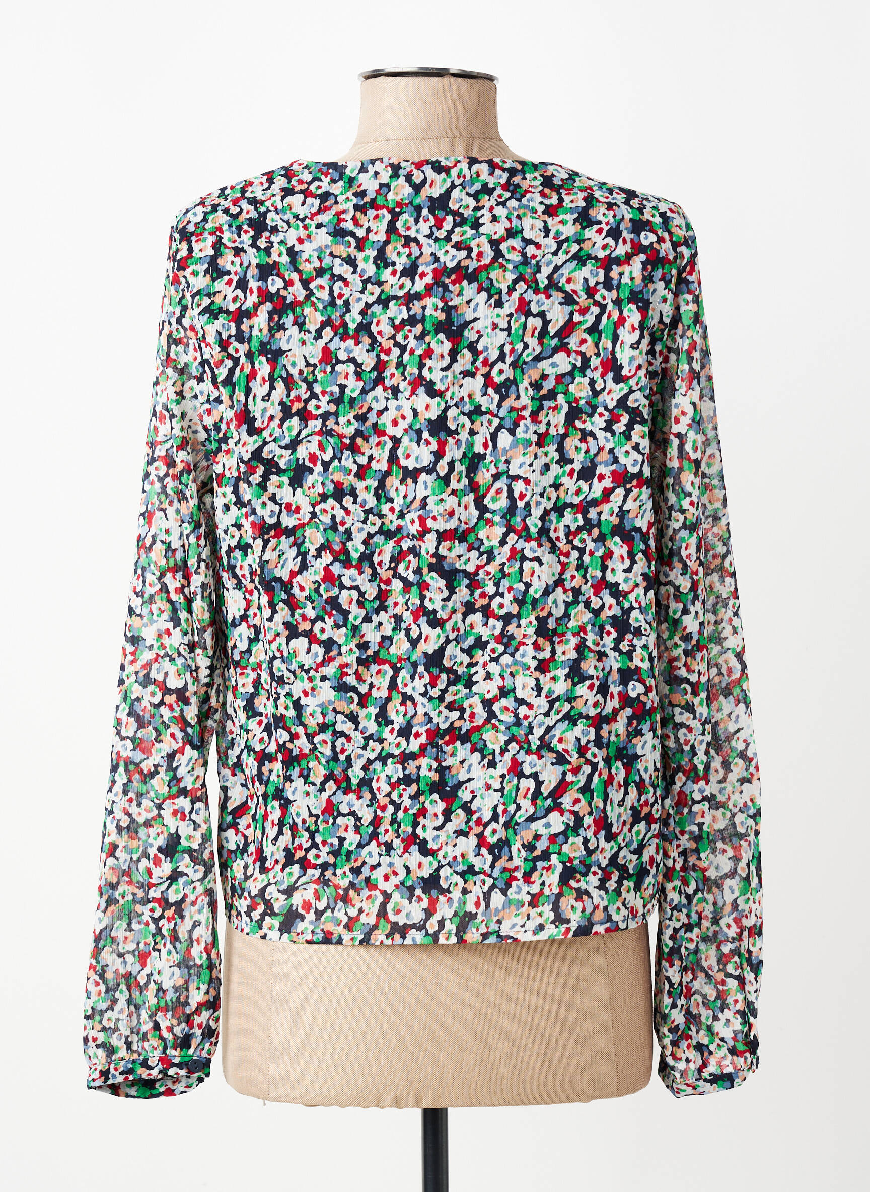 Blouse légère et transparente manches longues bleu ONLY femme